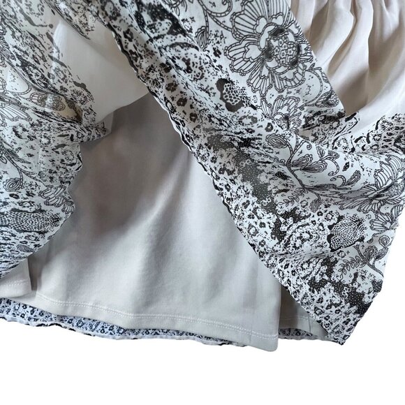 American Eagle Outfitters Chiffon Skirt M Lined Black White Flowy Whimsical - Picture 4 of 10